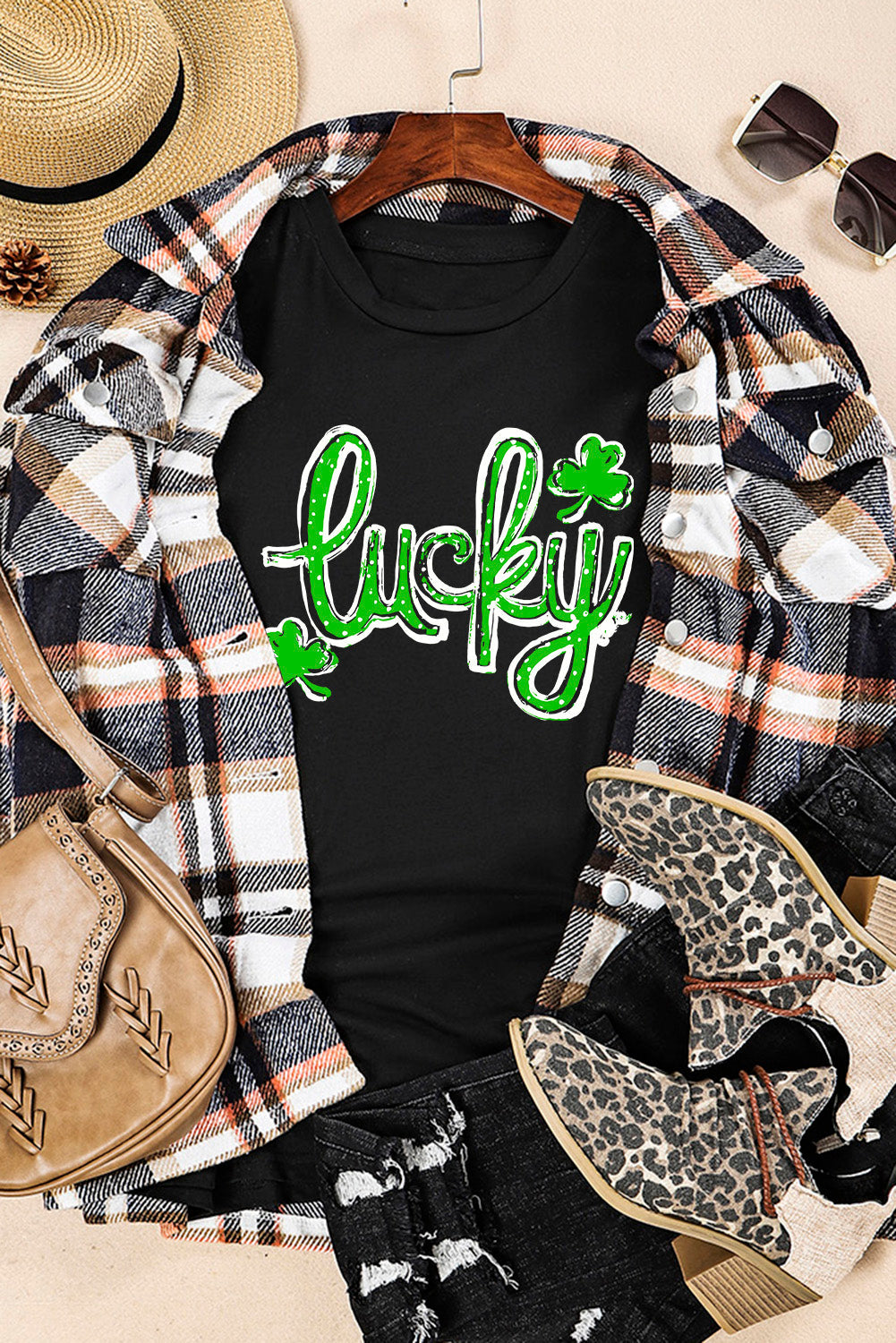 Black St. Patricks Lucky Clover