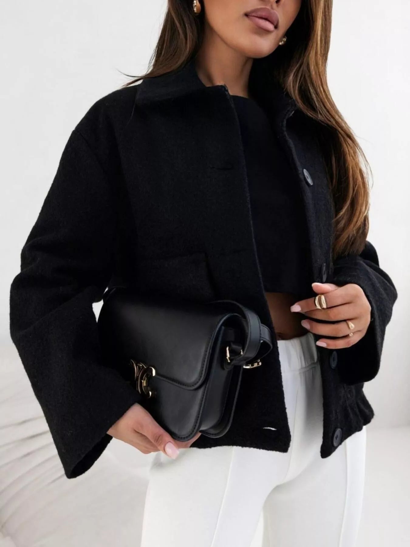 Button Down Long Sleeve Outerwear Jacket