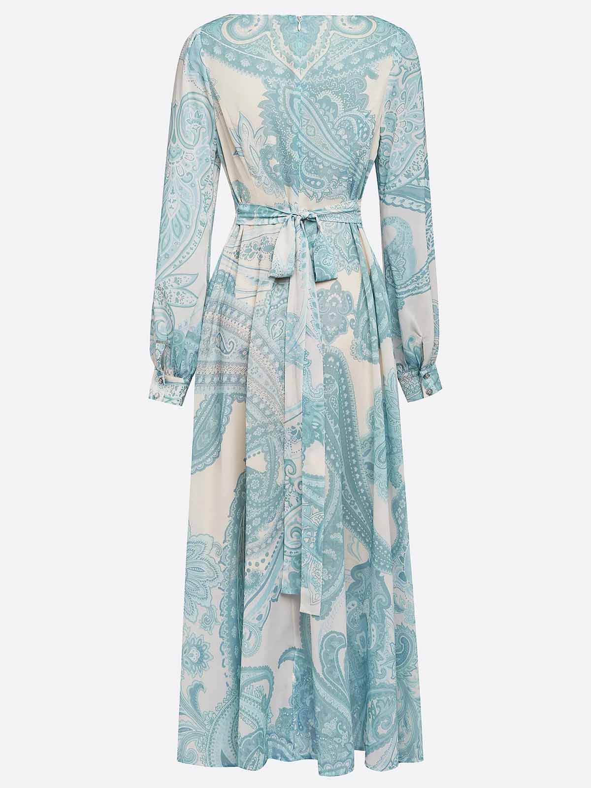 Paisley Print Chiffon Maxi Dress