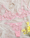 Soft Floral Embroidered Lingerie Set