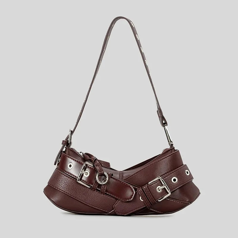 Vintage Zip-Top Shoulder Bag