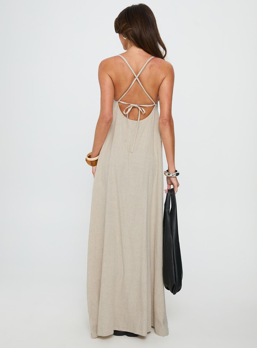 Modern Halter Tie Back Maxi Dress