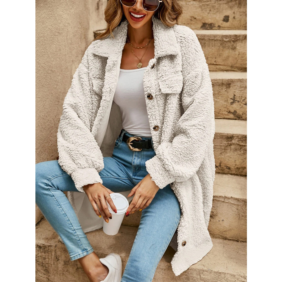 Collared Button Down Coat Jacket