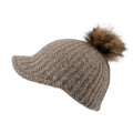 Knit Ribbed Pom Pom Sun Visor