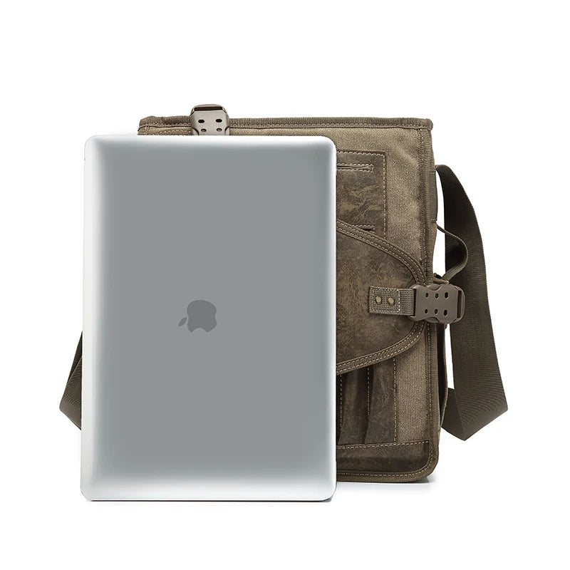 Canvas Zip-Top Shoulder Bag