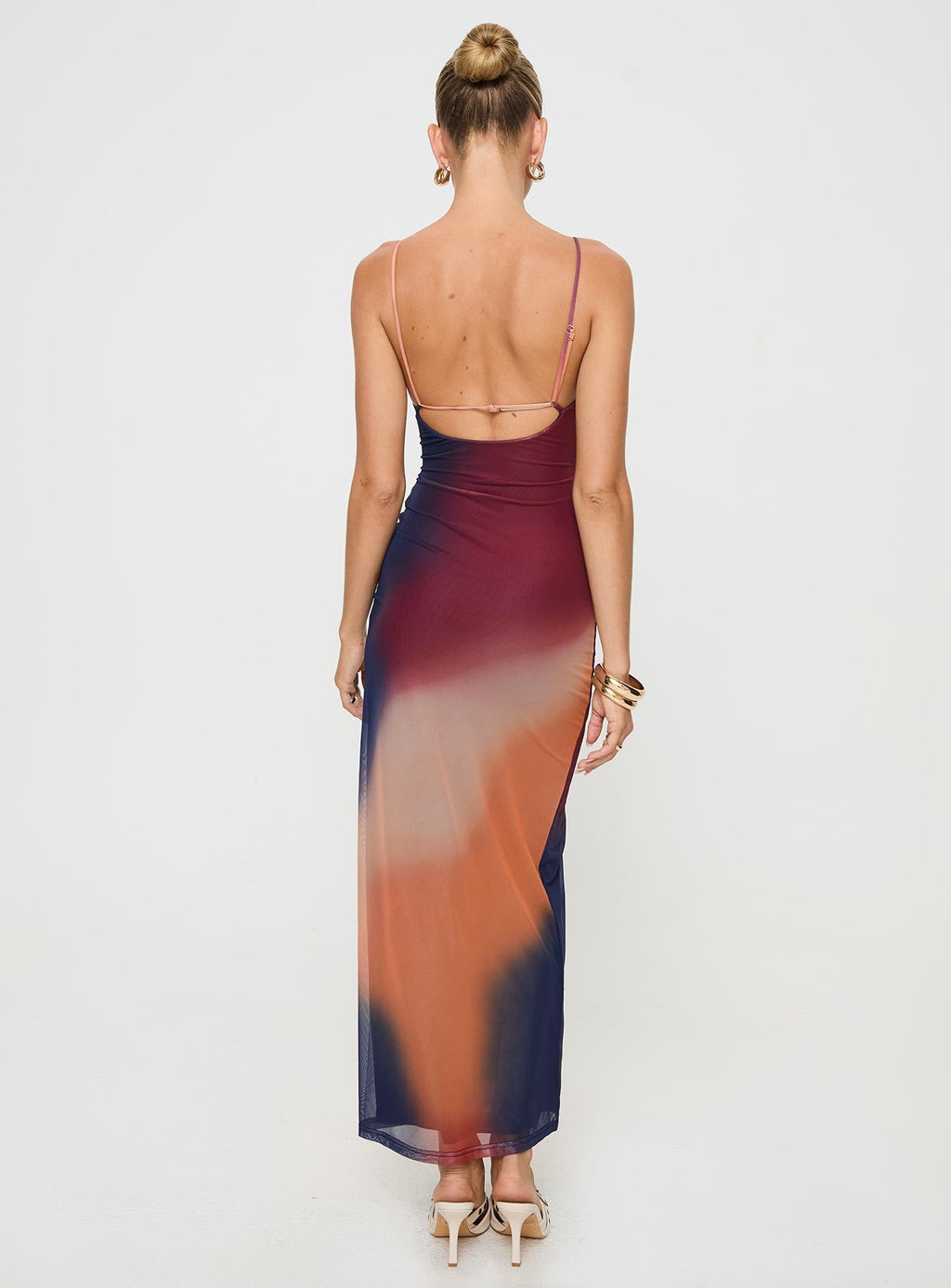 Elegant Halter Mesh Maxi Dress