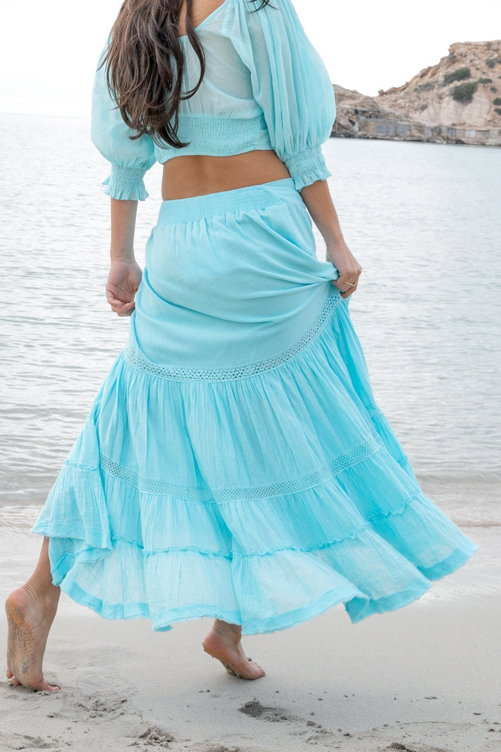 Structured Layering Everyday Casual Maxi Skirt