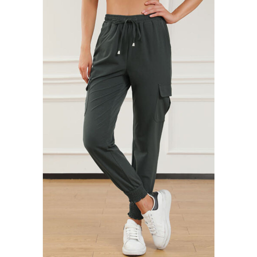 Drawstring High Waist Joggers with Pockets Apparel