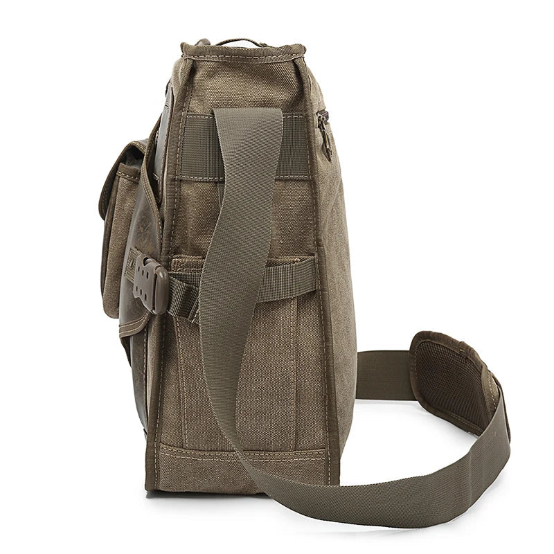 Canvas Zip-Top Shoulder Bag