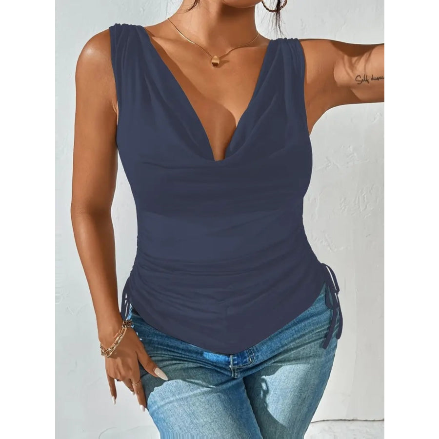 Side Drawstring Ruched Tank