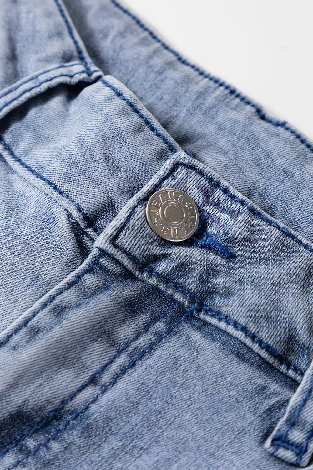 High Waist Button Zip Fly Bell Jeans