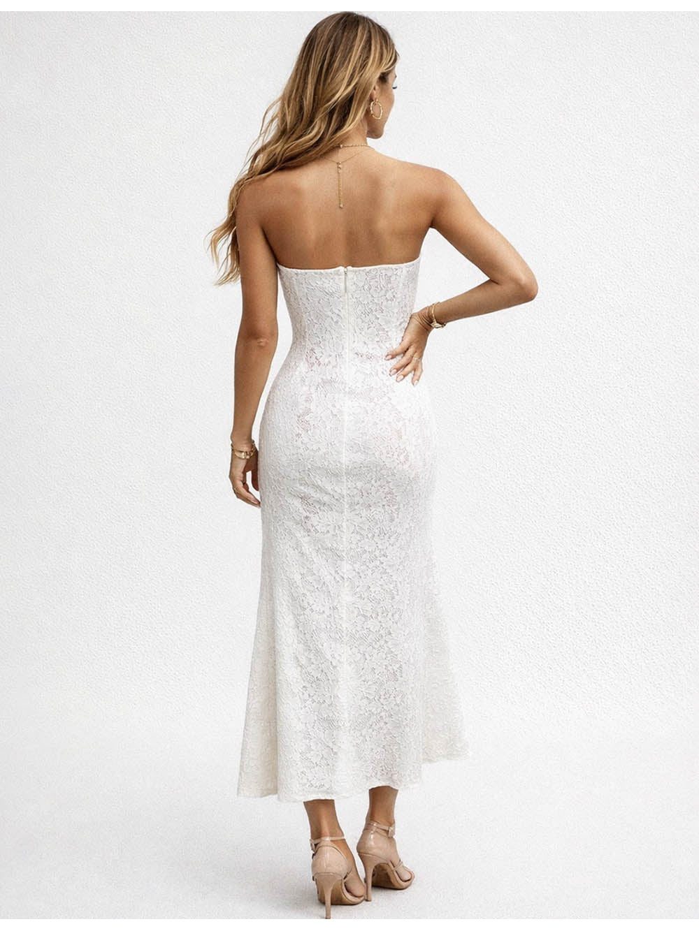 Strapless D Bodycon Tube Maxi Dress