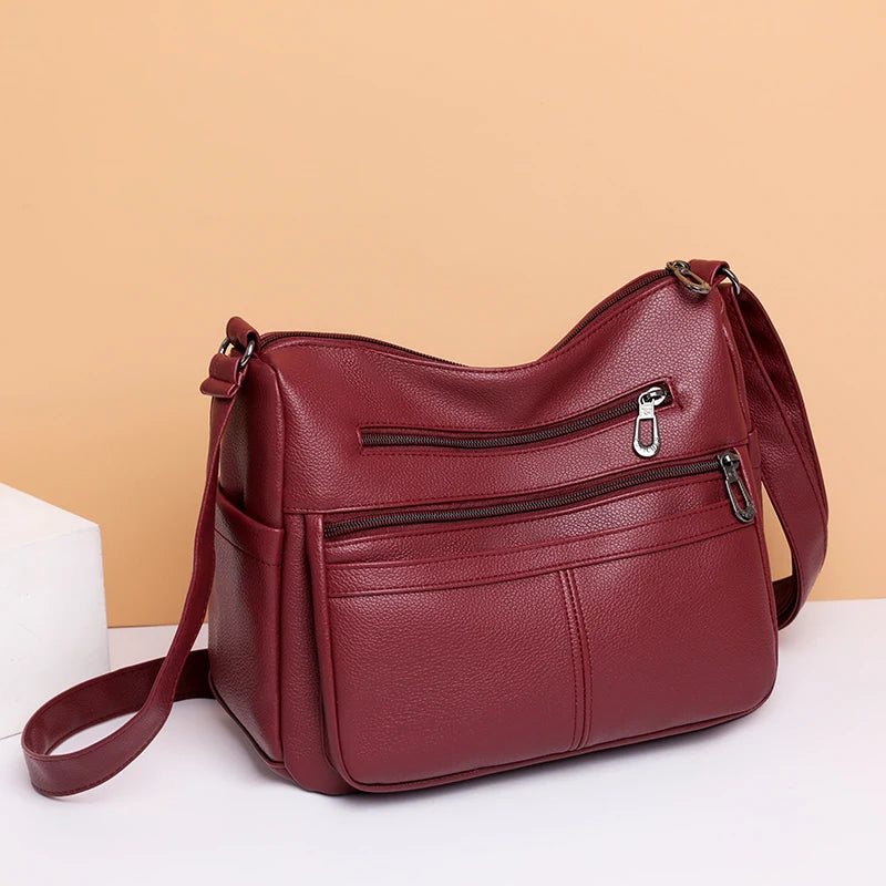 Soft Zip-Top Shoulder Bag