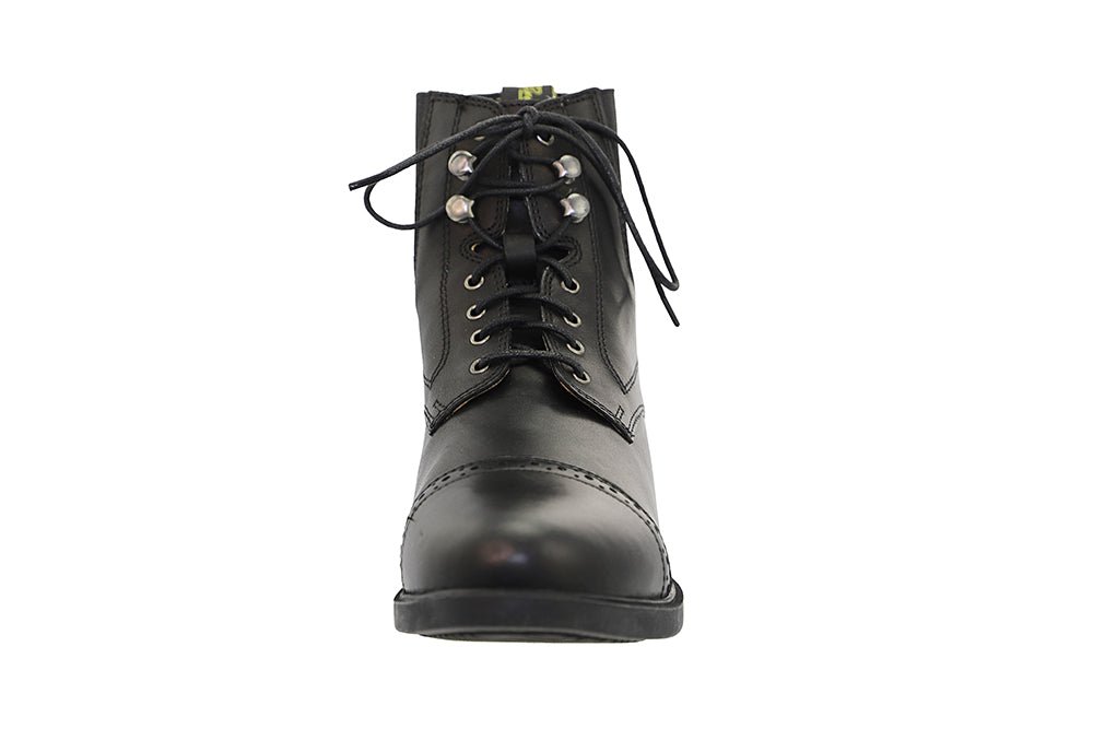 Lace-Up Leather Riding Boots