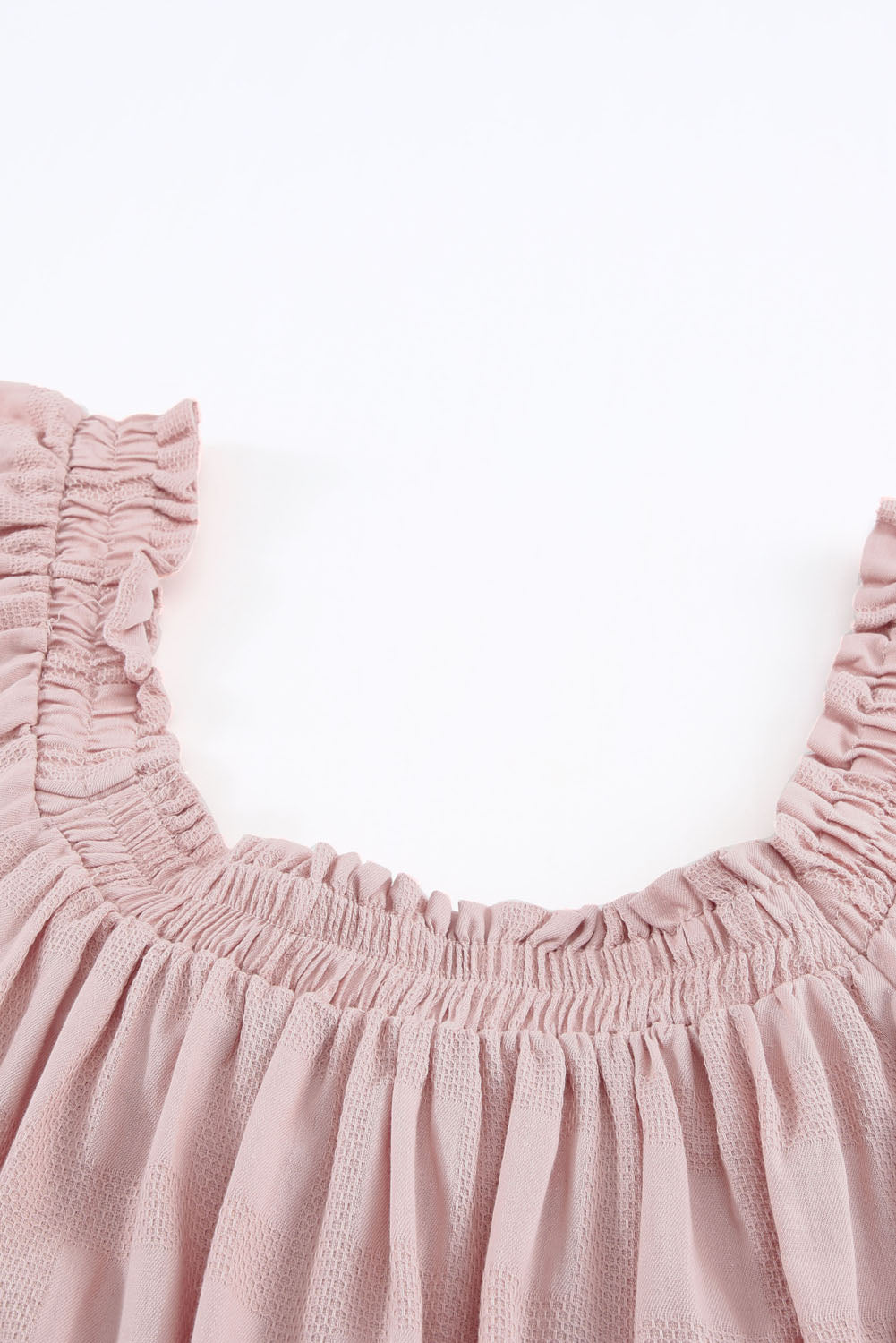 Square Neck Jacquard Short Sleeves