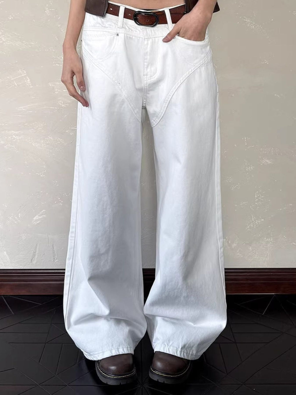 Relaxed Men's Full Size Wide Leg Jeans Plus Size