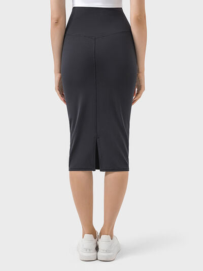 Slit Wrap Active Woven Skirt