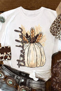 White Harvest Pumpkin Graphic Thanksgiving