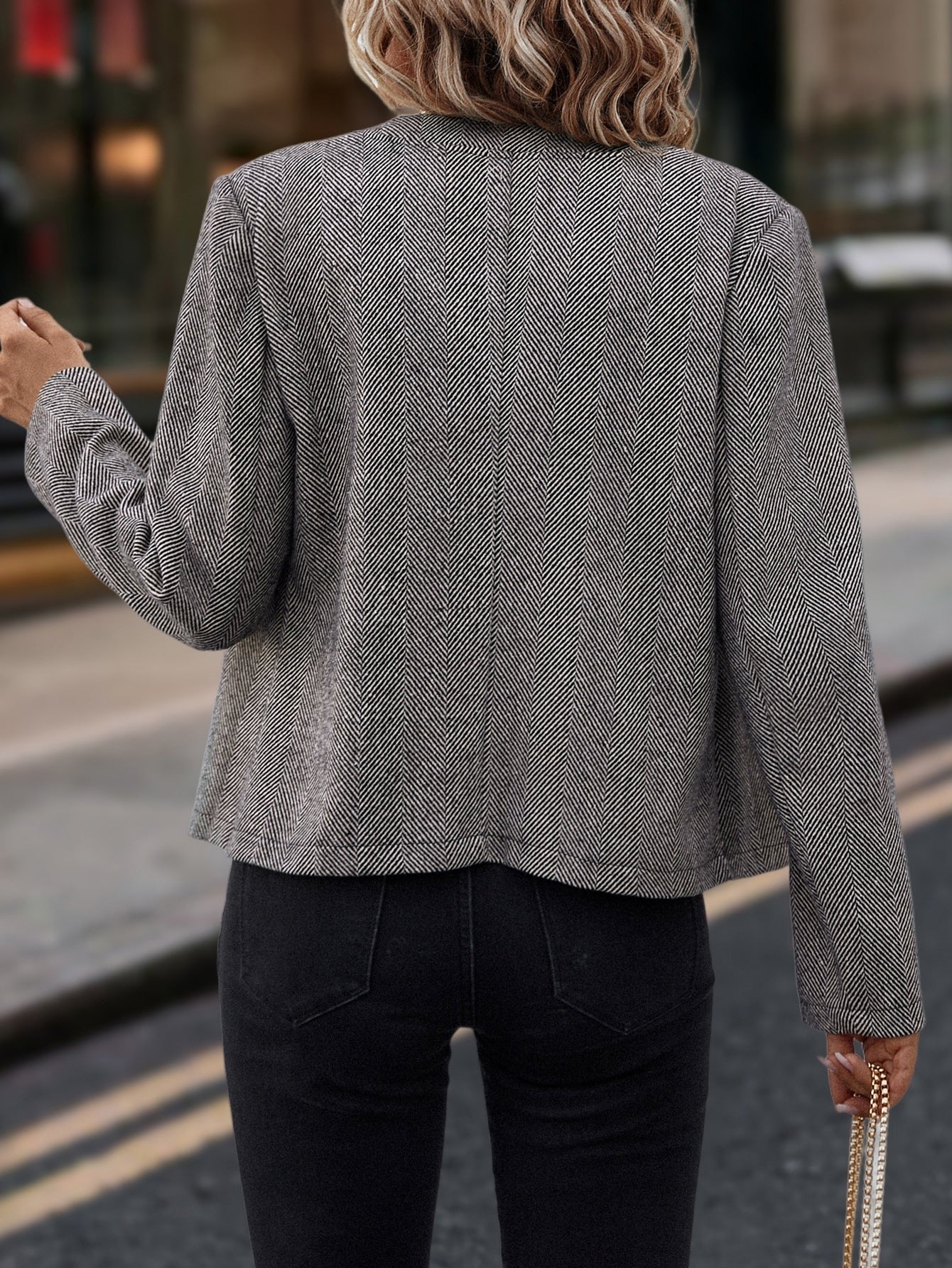 Herringbone Double Breasted Jacket