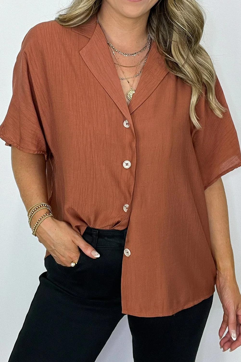 At My Best Button Down Relaxed Top