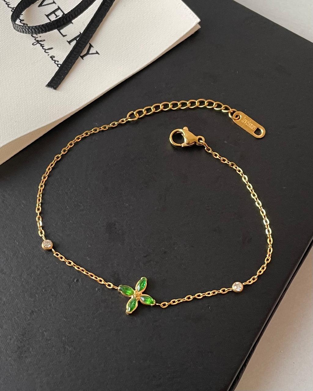 Classic Stainless Steel Floral Fashion Bracelet