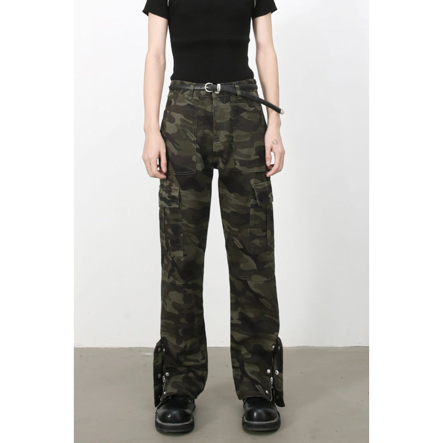 Men's Camouflage Jeans with Cargo Pockets