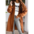 Textured Button Down Collared Neck Coat Jacket