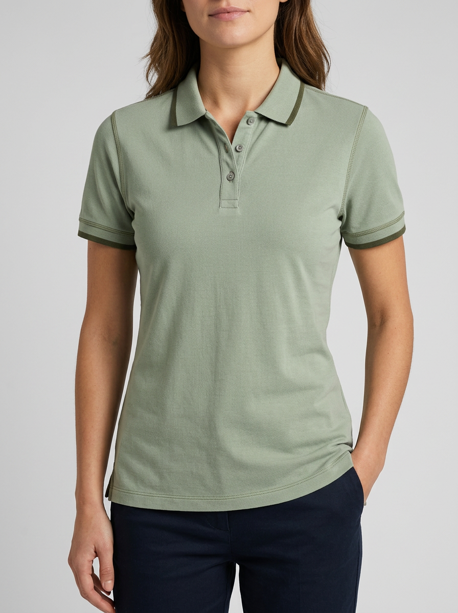 Women's Relaxed Contrast-Trim Polo Shirt