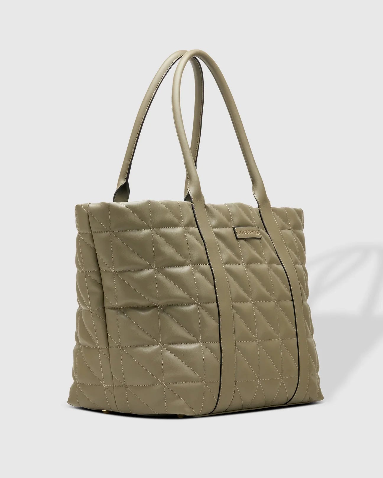 Quilted Faux Leather Zip Tote Bag