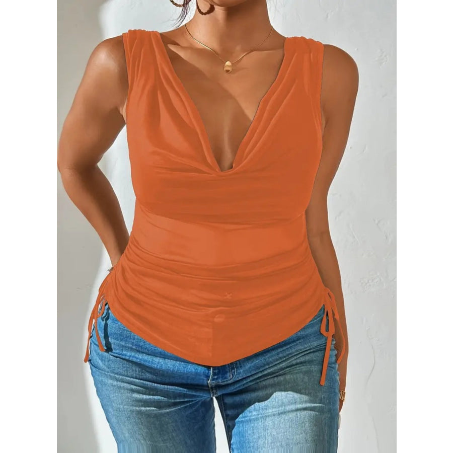 Side Drawstring Ruched Tank