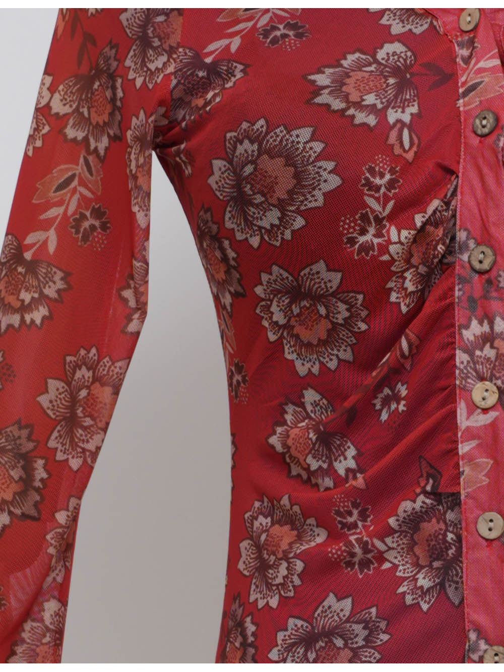 Boho Sheer V Neck Long Sleeves Blouse