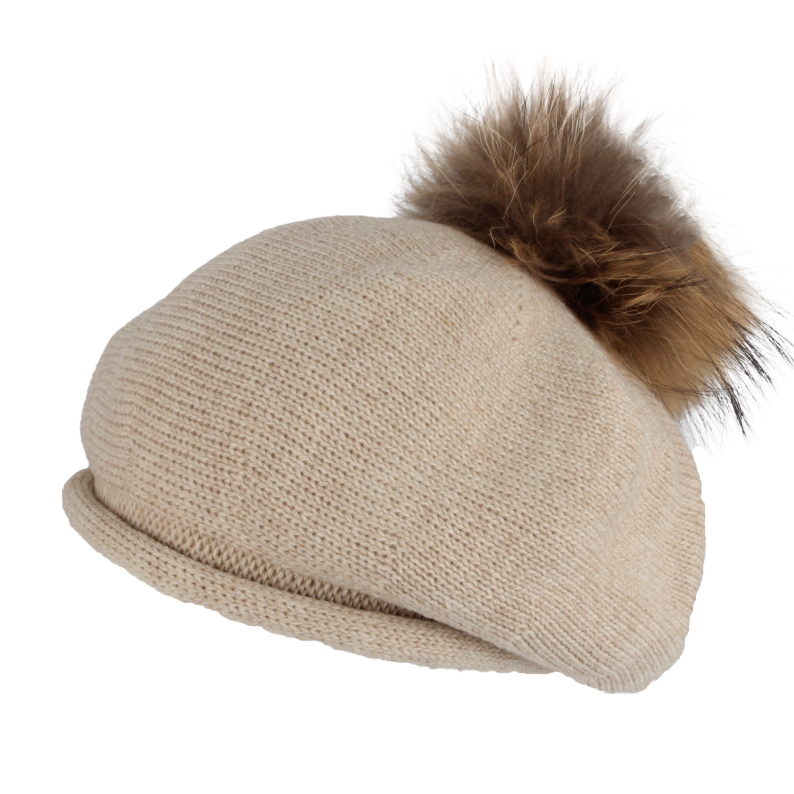Knit Pom Pom Beret Beanie Hat