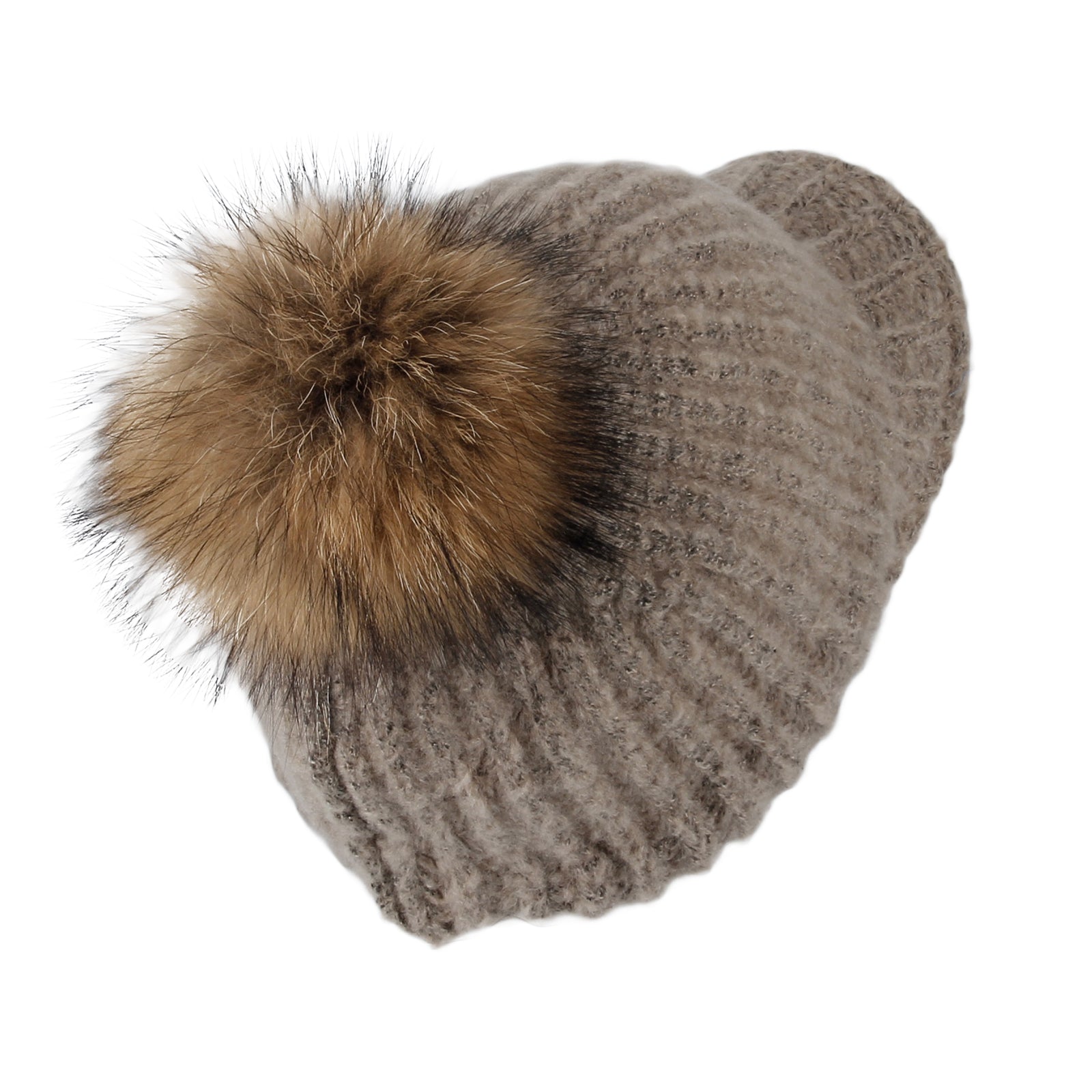 Knit Ribbed Pom Pom Sun Visor