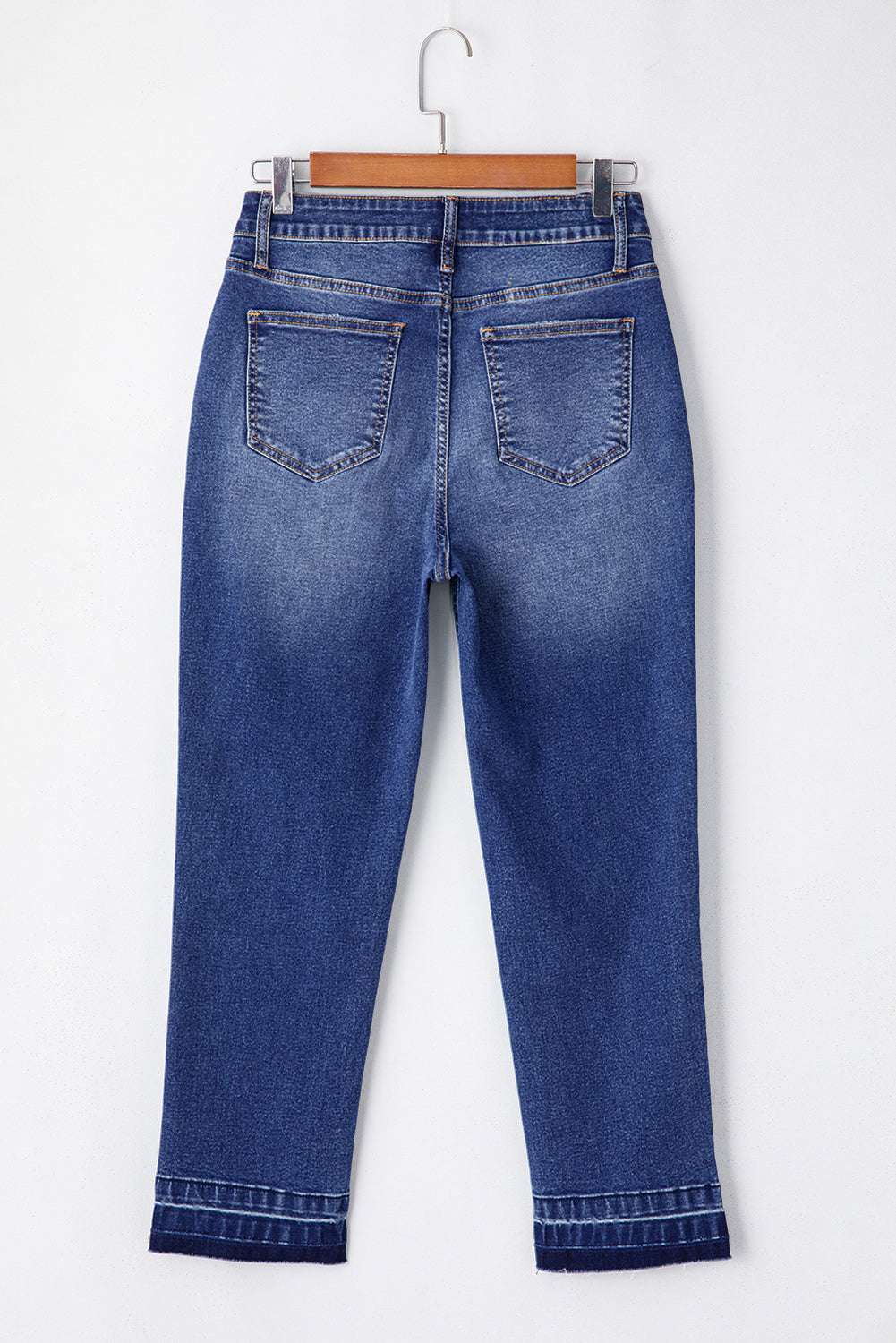 Raw Hem Cropped Whiskered Jeans