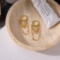 K Gold Plated Chain Hoop Earrings