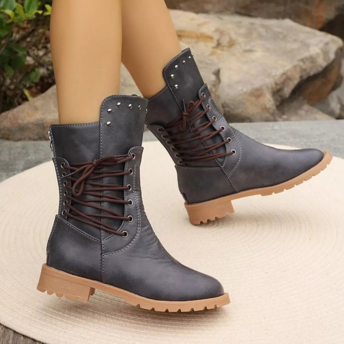 Lace-Up Riding Boots