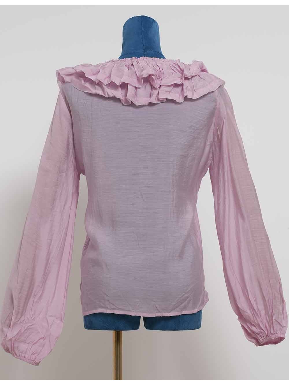 Boho Tiered Ruffle V Neck Front Blouse