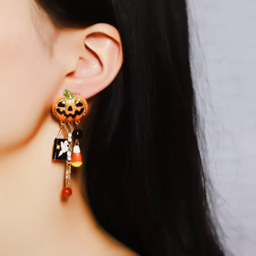 Pumpkin Ghost Dangle Earrings