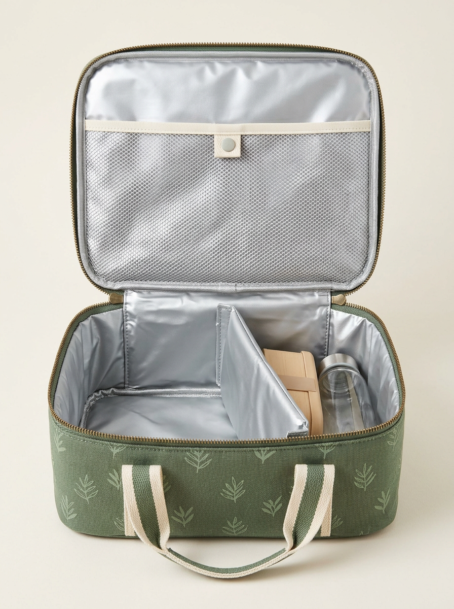 Botanical Nature Lover Leaf Pattern Printed Insulated Lunch Bag