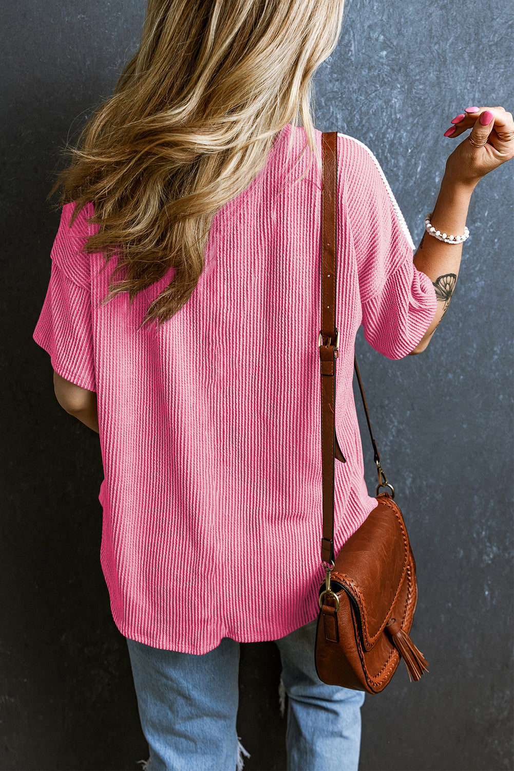 Rose Red Color Block Patch