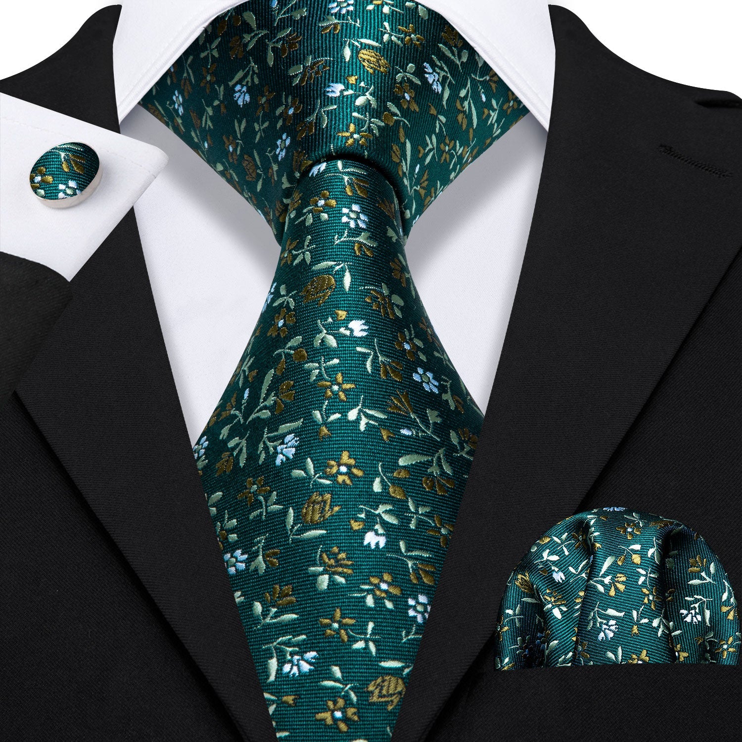 Refined Floral Silk Necktie Set
