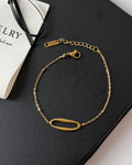 Oval Stainless Steel Statement Fashion Bracelet