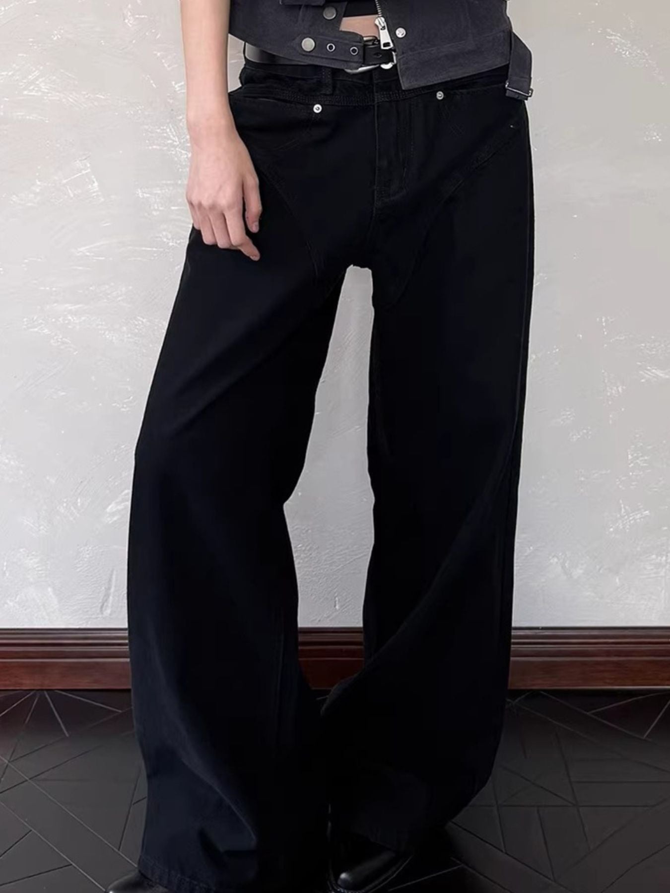 Relaxed Men's Full Size Wide Leg Jeans Plus Size