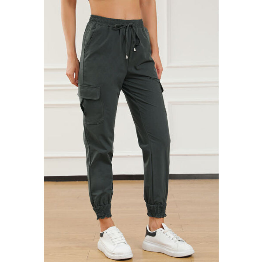 Drawstring High Waist Joggers with Pockets Apparel
