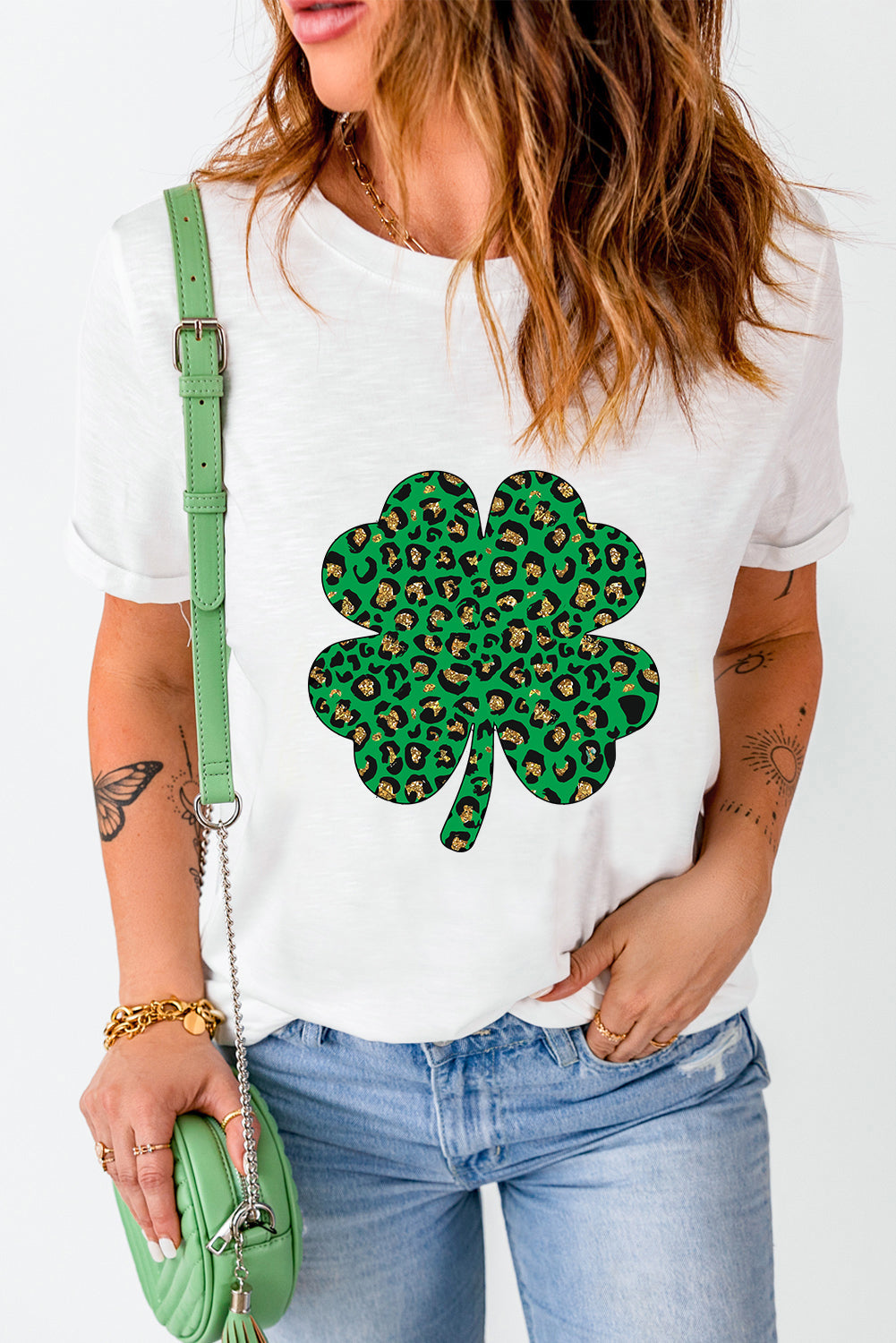 White Leopard Four Leaf Clover