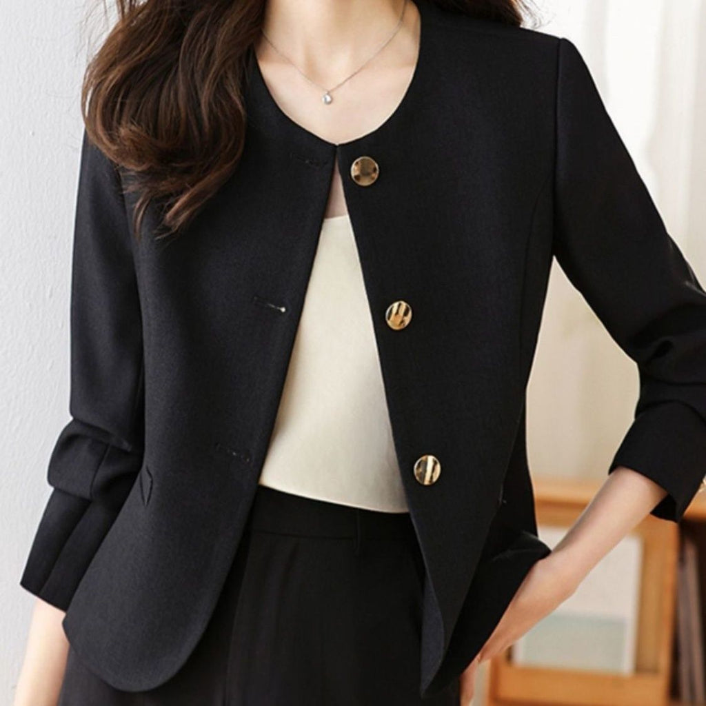 Cropped Crew Neck Jacket