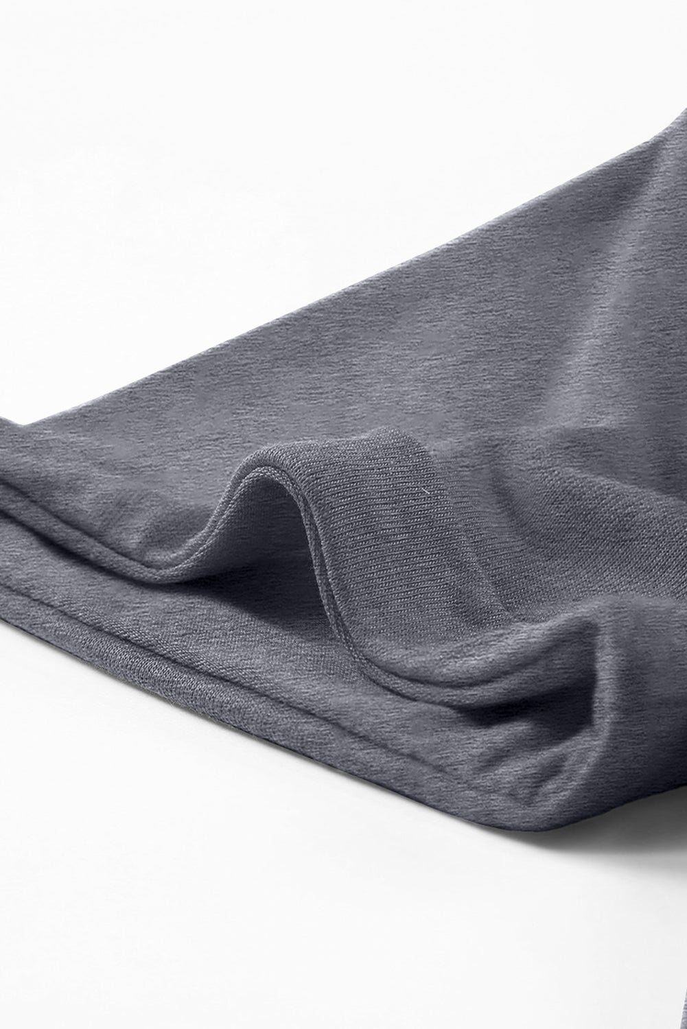 Gray Casual Plain Crew Neck