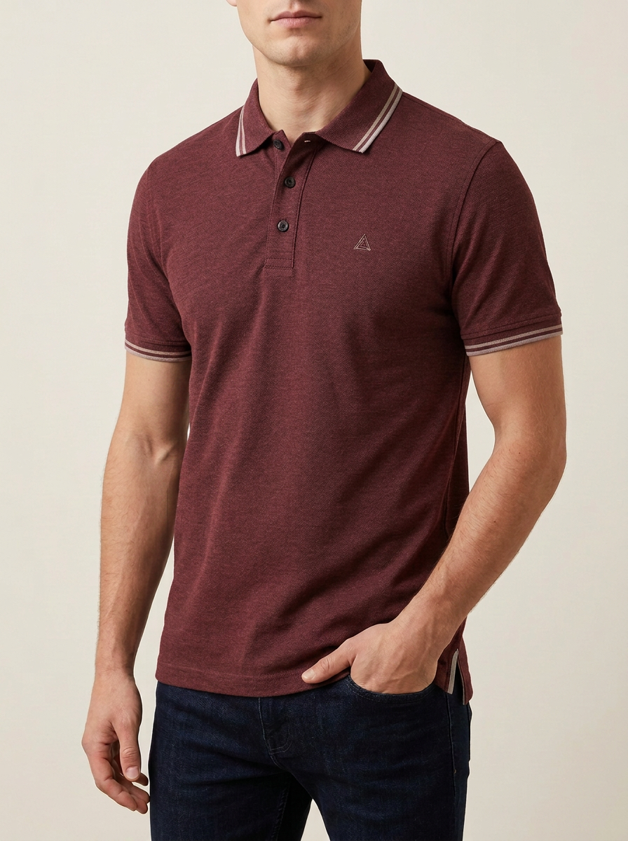 Women's Embroidered-Detail Geometric-Detail Polo Shirt