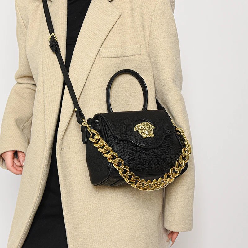 Refined Zip-Top Shoulder Bag
