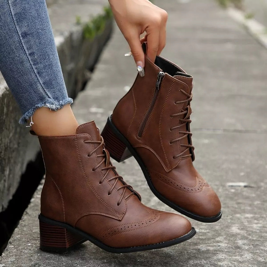 Lace-Up Zip Riding Boots